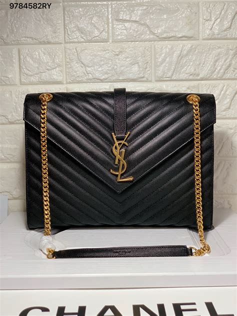 ysl black bag gold chain|saint laurent chain shoulder bag.